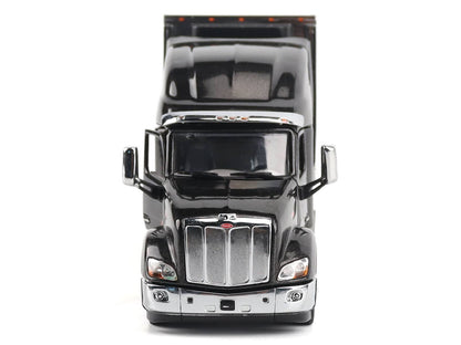Peterbilt 579 UltraLoft Truck Tractor Black Metallic with "CAT Caterpillar" Mural Trailer "Transport Series" 1/50 Diecast Model