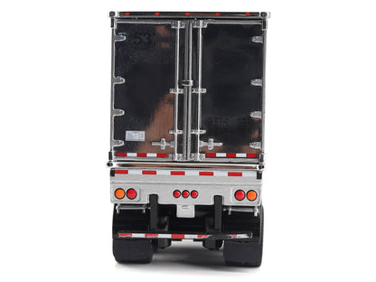 Peterbilt 579 UltraLoft Truck Tractor Black Metallic with "CAT Caterpillar" Mural Trailer "Transport Series" 1/50 Diecast Model