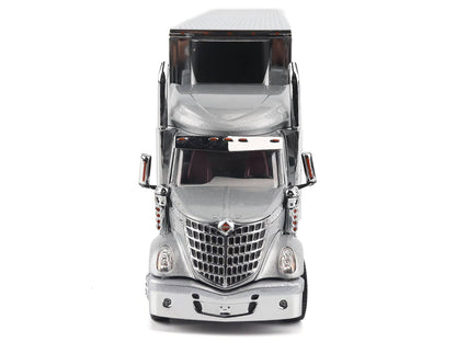 International Lonestar Truck with Sleeper Silver Metallic with "CAT Caterpillar" Mural Trailer "Transport Series" 1/50 Diecast Model