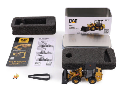 CAT Caterpillar 906 Compact Wheel Loader Yellow with Operator "High Line Series" 1/50 Diecast Model