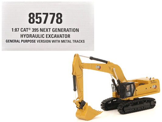 CAT Caterpillar 395 Next-Generation Hydraulic Excavator (Mass Excavator Version) Yellow with Additional Tools "High Line Series" 1/87 (HO) Diecast Model