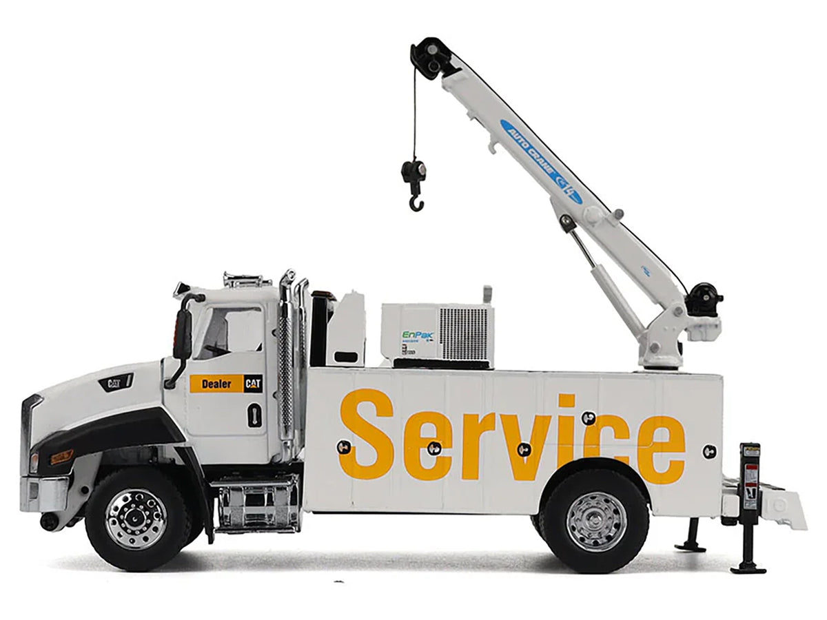 CAT Caterpillar CT660 Auto-Crane Titan 85 Truck with Miller EnPak White "Transport Series" 1/50 Diecast Model