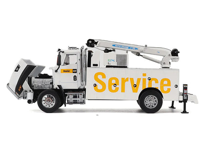 CAT Caterpillar CT660 Auto-Crane Titan 85 Truck with Miller EnPak White "Transport Series" 1/50 Diecast Model
