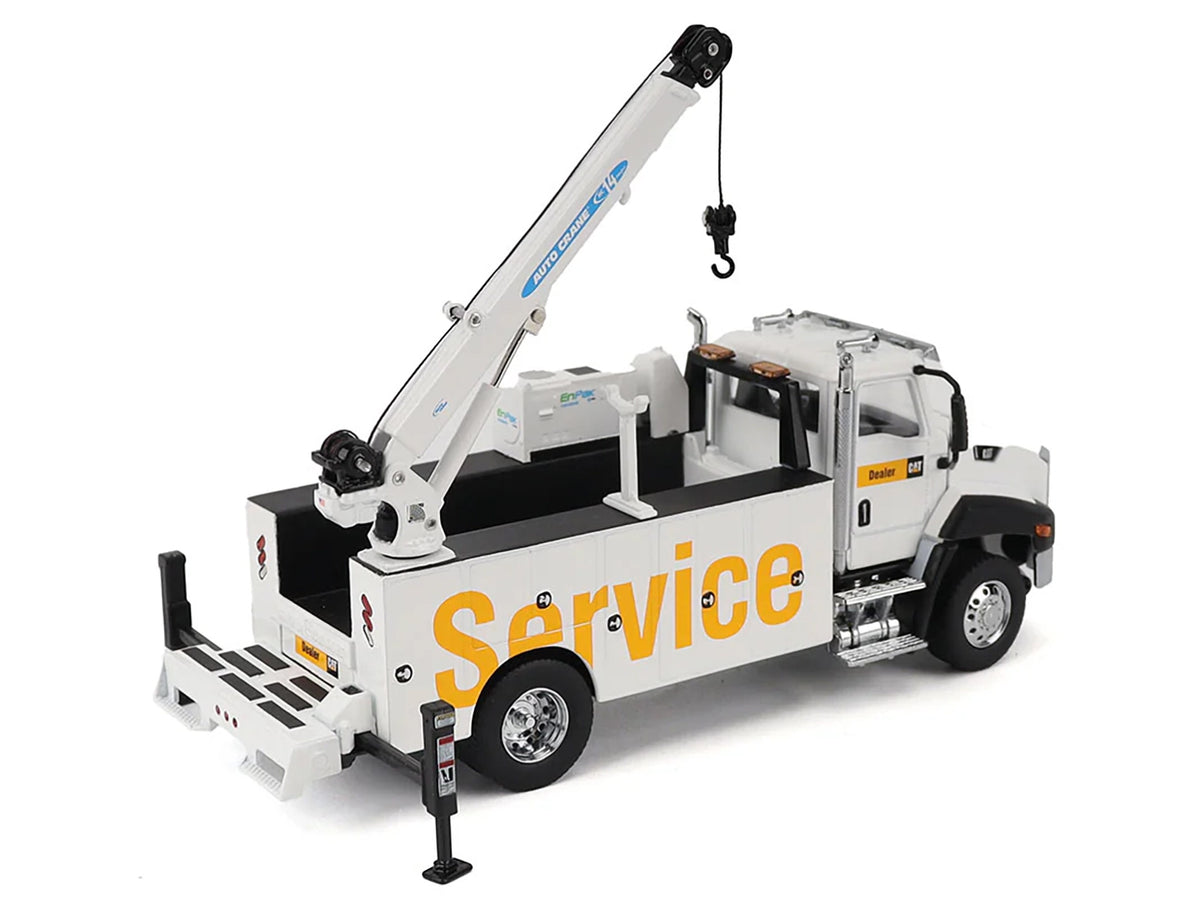 CAT Caterpillar CT660 Auto-Crane Titan 85 Truck with Miller EnPak White "Transport Series" 1/50 Diecast Model