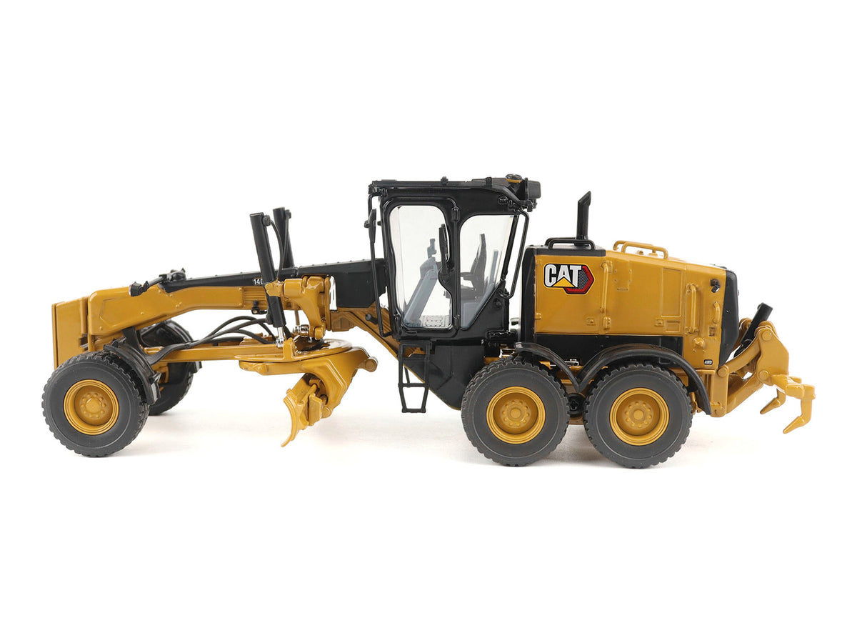 CAT Caterpillar 140 LVR Motor Grader Yellow with Black Top "High Line" Series 1/50 Diecast Model