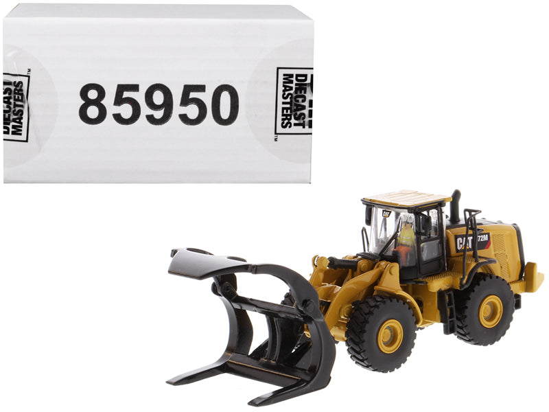 CAT Caterpillar 972M Wheel Loader with Log Fork and Operator "High Line" Series 1/87 (HO) Scale Diecast Model