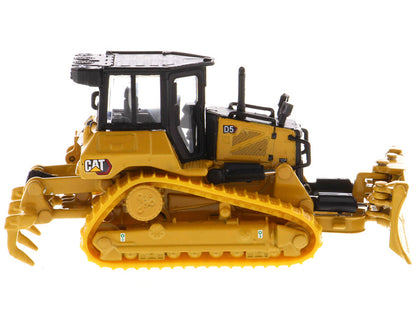 CAT Caterpillar D5 Track-Type Dozer Yellow with Fine Grading Undercarriage and Foldable Blade "High Line Series" 1/87 (HO) Scale Diecast Model