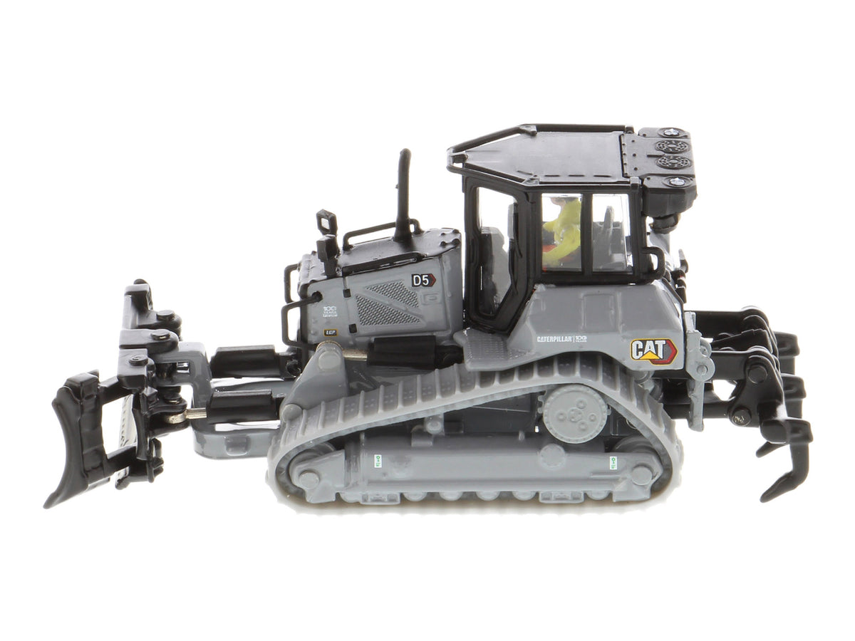 CAT Caterpillar D5 Track-Type Dozer "Centennial" Gray with Operator "High Line Series" 1/87 (HO) Diecast Model