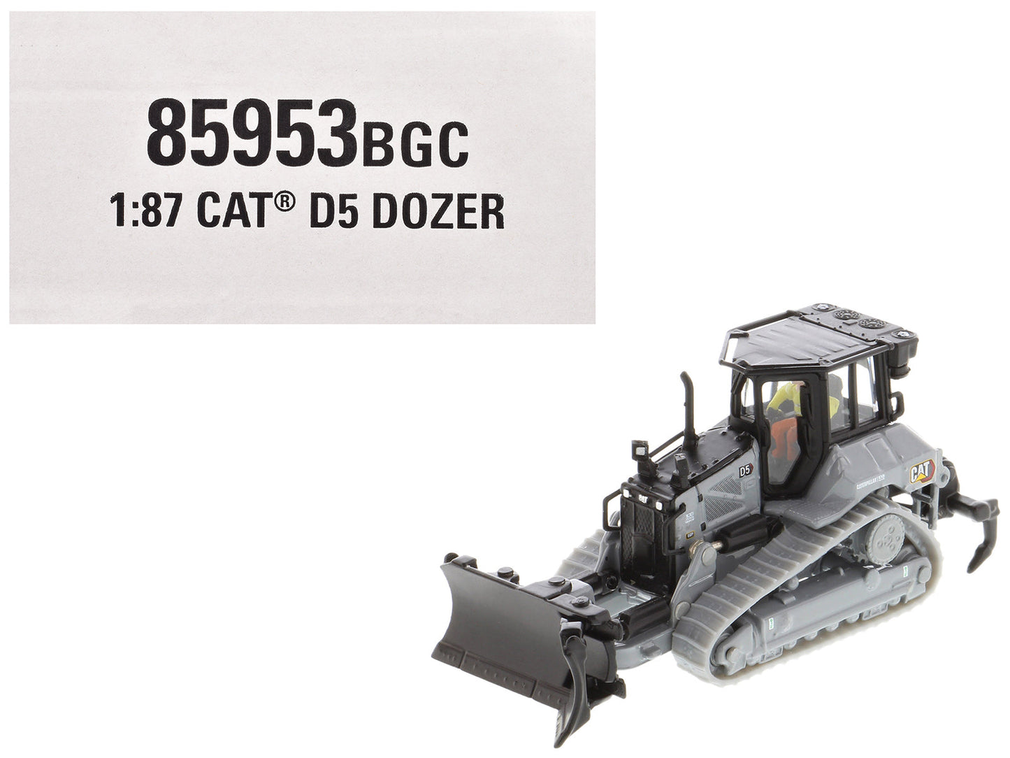 CAT Caterpillar D5 Track-Type Dozer "Centennial" Gray with Operator "High Line Series" 1/87 (HO) Diecast Model