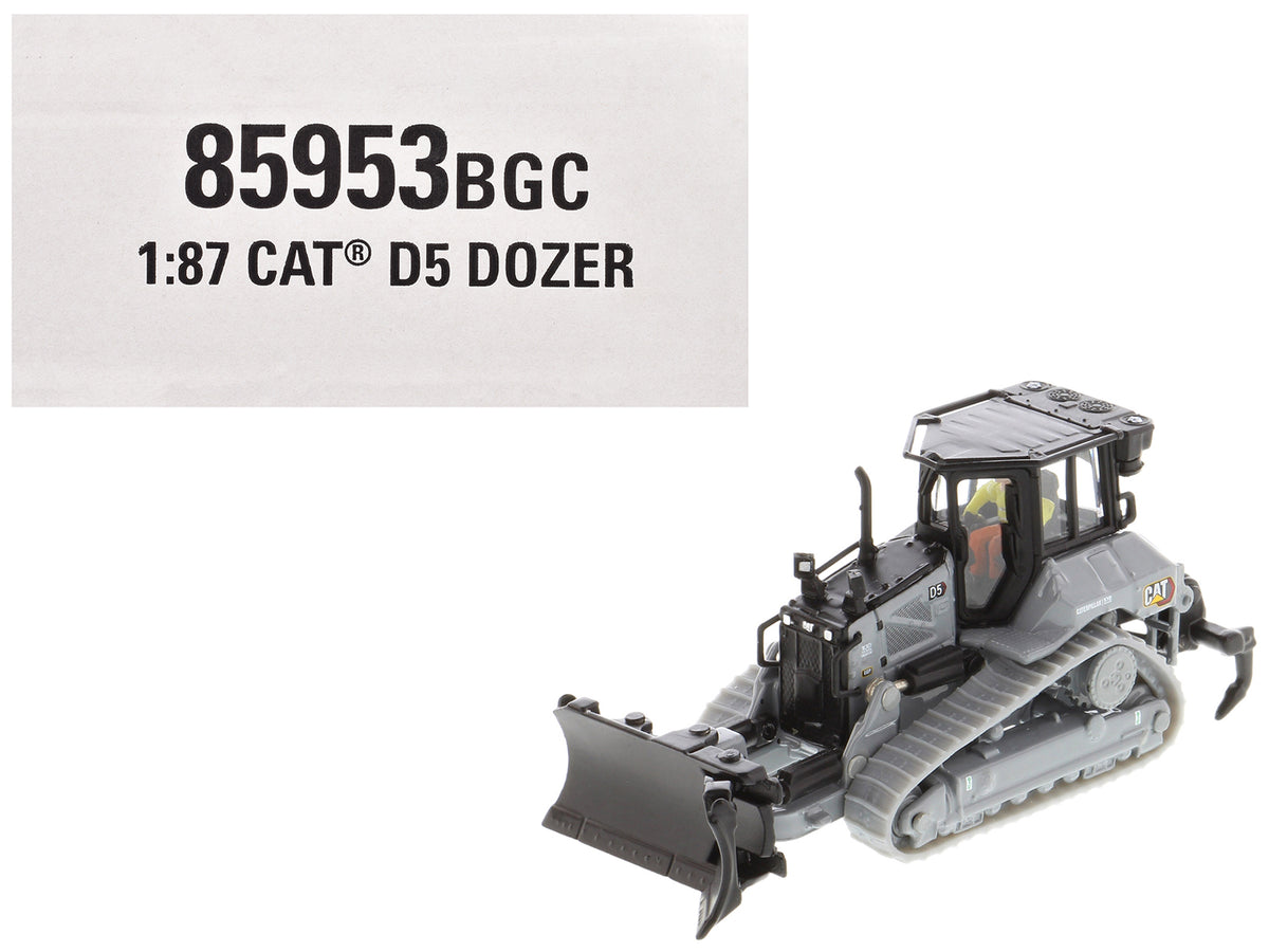 CAT Caterpillar D5 Track-Type Dozer "Centennial" Gray with Operator "High Line Series" 1/87 (HO) Diecast Model