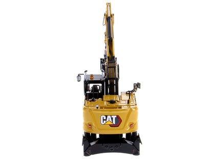 CAT Caterpillar M318 Wheeled Excavator Yellow with Operator "High Line" Series 1/50 Diecast Model