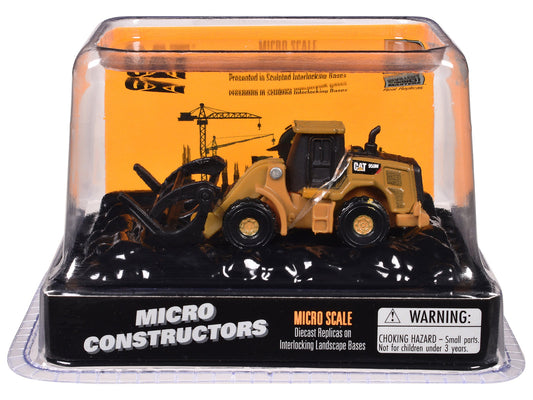 CAT Caterpillar 950M Wheel Loader (Log Fork Version) Yellow "Micro-Constructor" Series Diecast Model