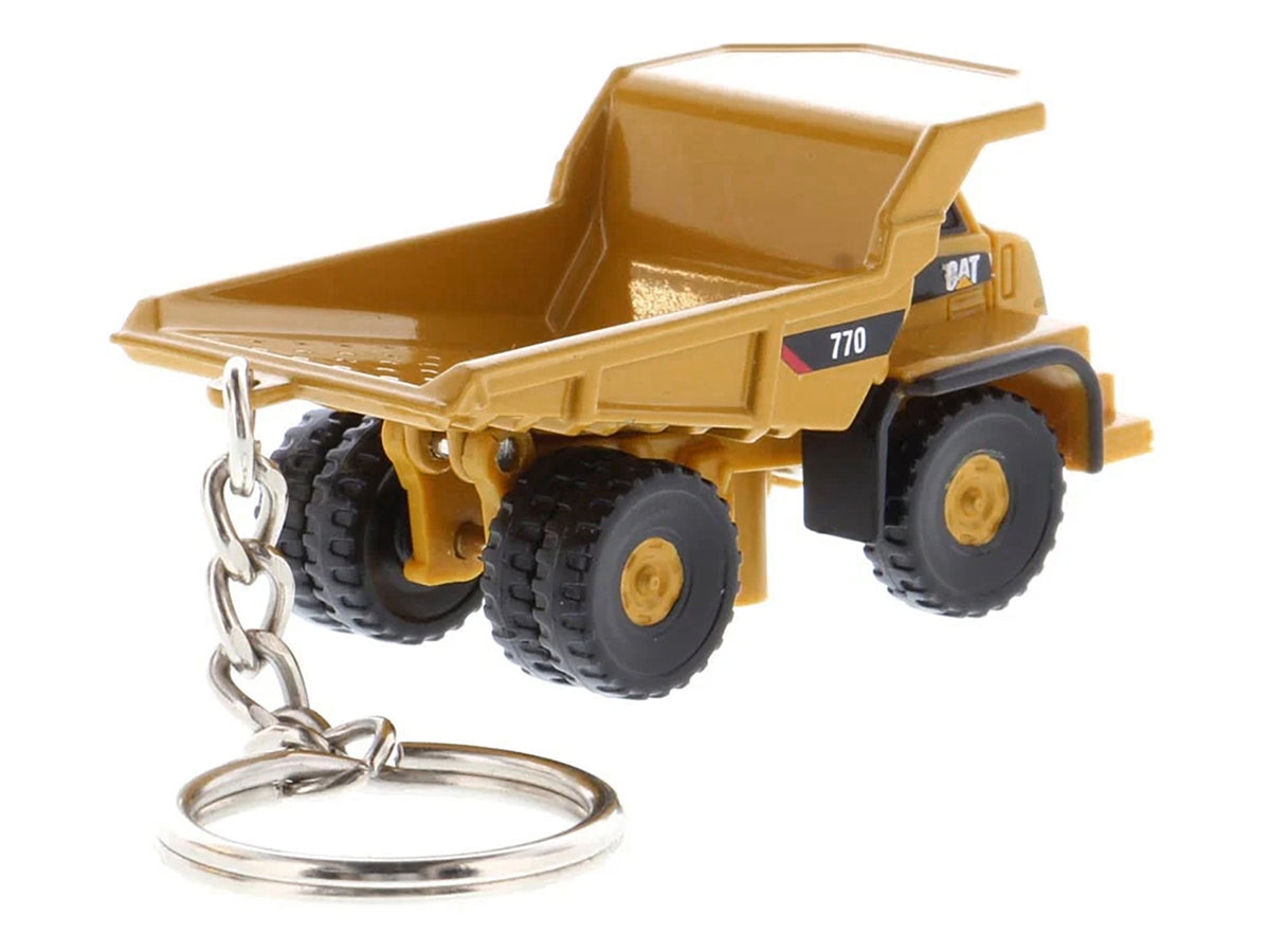 CAT Caterpillar 770 Off-Highway Truck Keychain Yellow Diecast Model