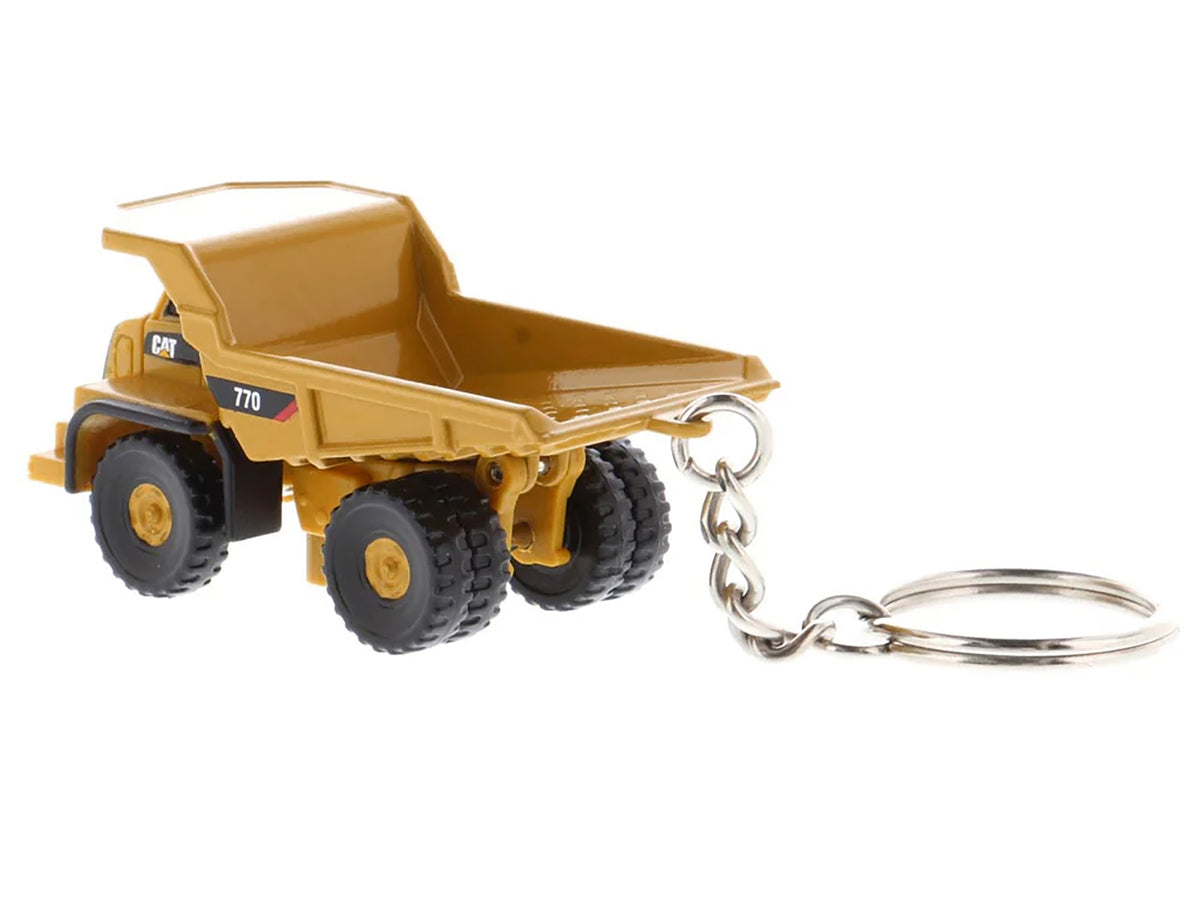 CAT Caterpillar 770 Off-Highway Truck Keychain Yellow Diecast Model