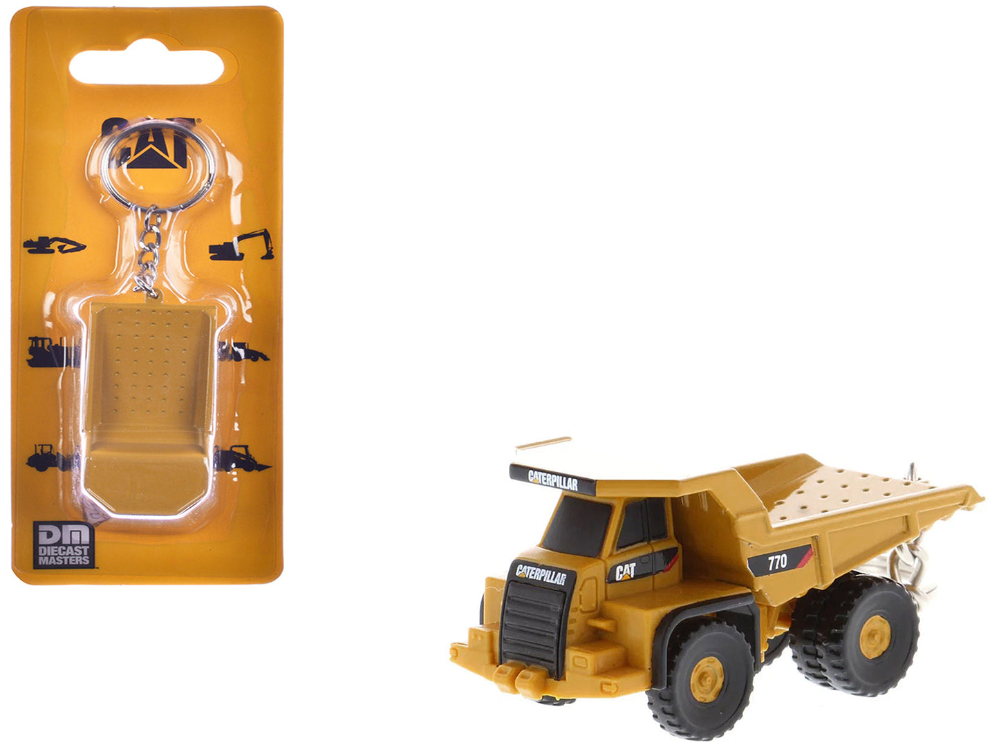 CAT Caterpillar 770 Off-Highway Truck Keychain Yellow Diecast Model