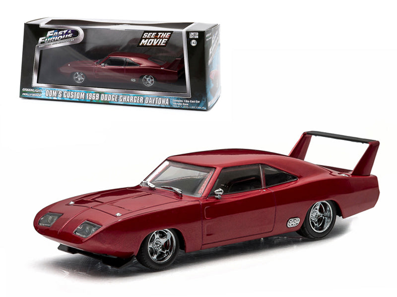 Dom's 1969 Dodge Charger Daytona Maroon "Fast and Furious 6" Movie (2013) 1/43 Diecast Model Car
