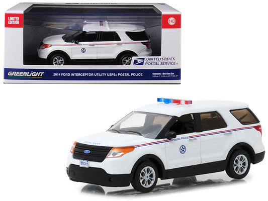2014 Ford Interceptor Utility Postal Police "United States Postal Service" (USPS) White 1/43 Diecast Model Car