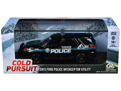 2013 Ford Police Interceptor Utility "Kehoe Police Department Kehoe Colorado" Black with White Stripes "Cold Pursuit" (2019) Movie 1/43 Diecast Model Car