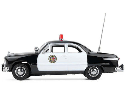 1949 Ford Custom Police Car "LAPD (Los Angeles Police Department)" Black and White 1/43 Diecast Model Car