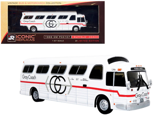 1966 GM PD4107 "Buffalo" Coach Bus "Gray Coach" Destination: "Pearson Airport" Toronto (Ontario Canada) "Vintage Bus & Motorcoach Collection" 1/87 Diecast Model