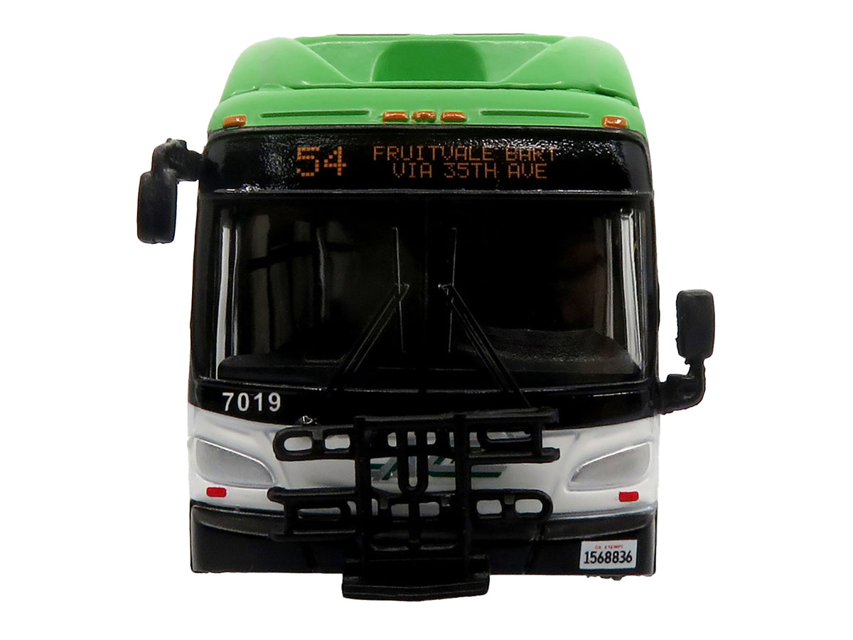 New Flyer Xcelsior XHE40 Transit Bus "AC Transit - Zero Emission" White and Green with Graphics "The Bus & Motorcoach Collection" Limited Edition 1/87 (HO) Diecast Model