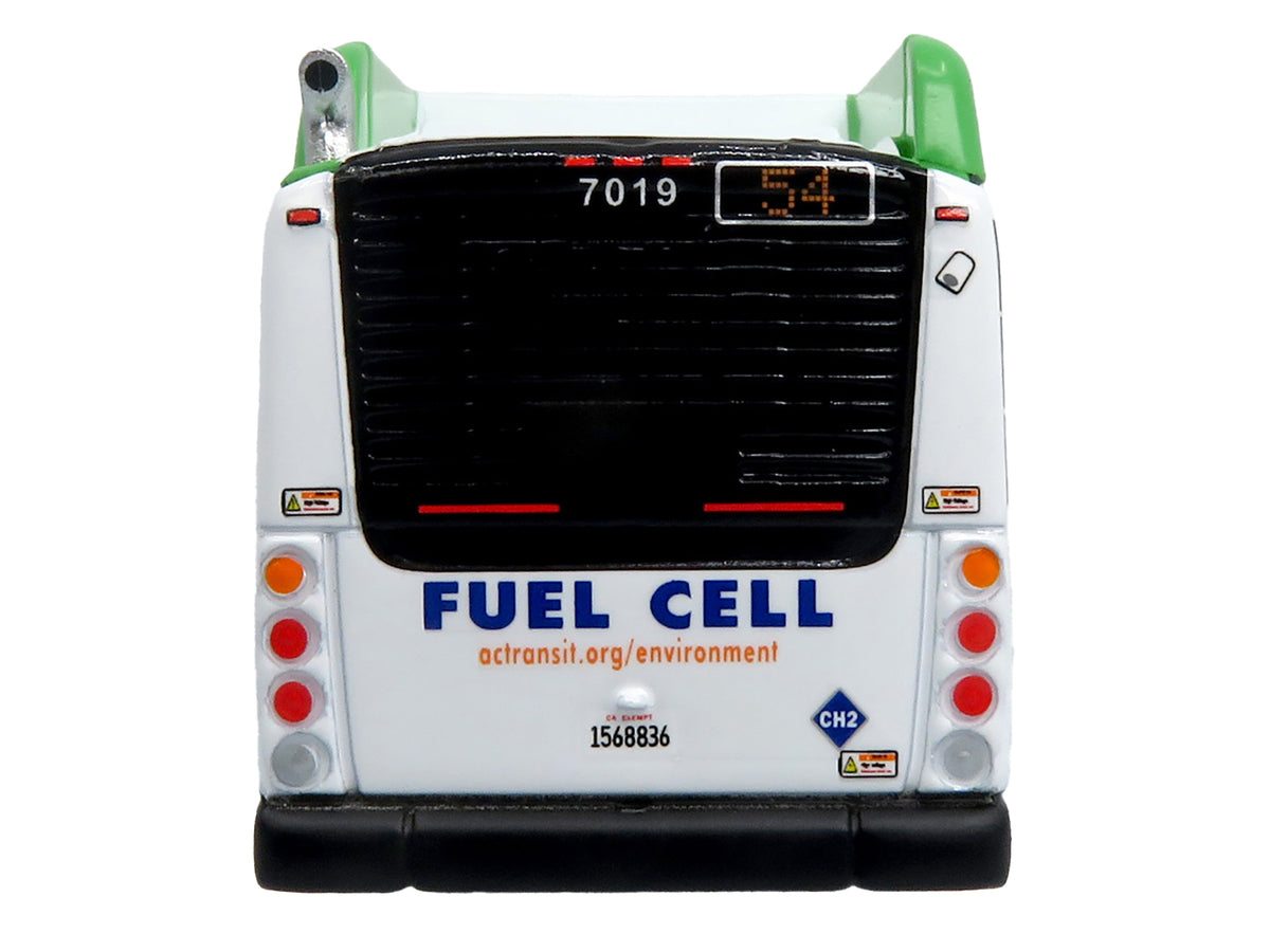 New Flyer Xcelsior XHE40 Transit Bus "AC Transit - Zero Emission" White and Green with Graphics "The Bus & Motorcoach Collection" Limited Edition 1/87 (HO) Diecast Model