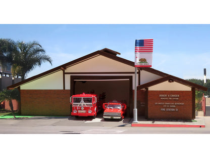Fire Station 51 LACoFD (Los Angeles County Fire Department) Diorama EZ Assembly Kit "Emergency!" (1972-1977) TV Series 1/87 (HO) Model