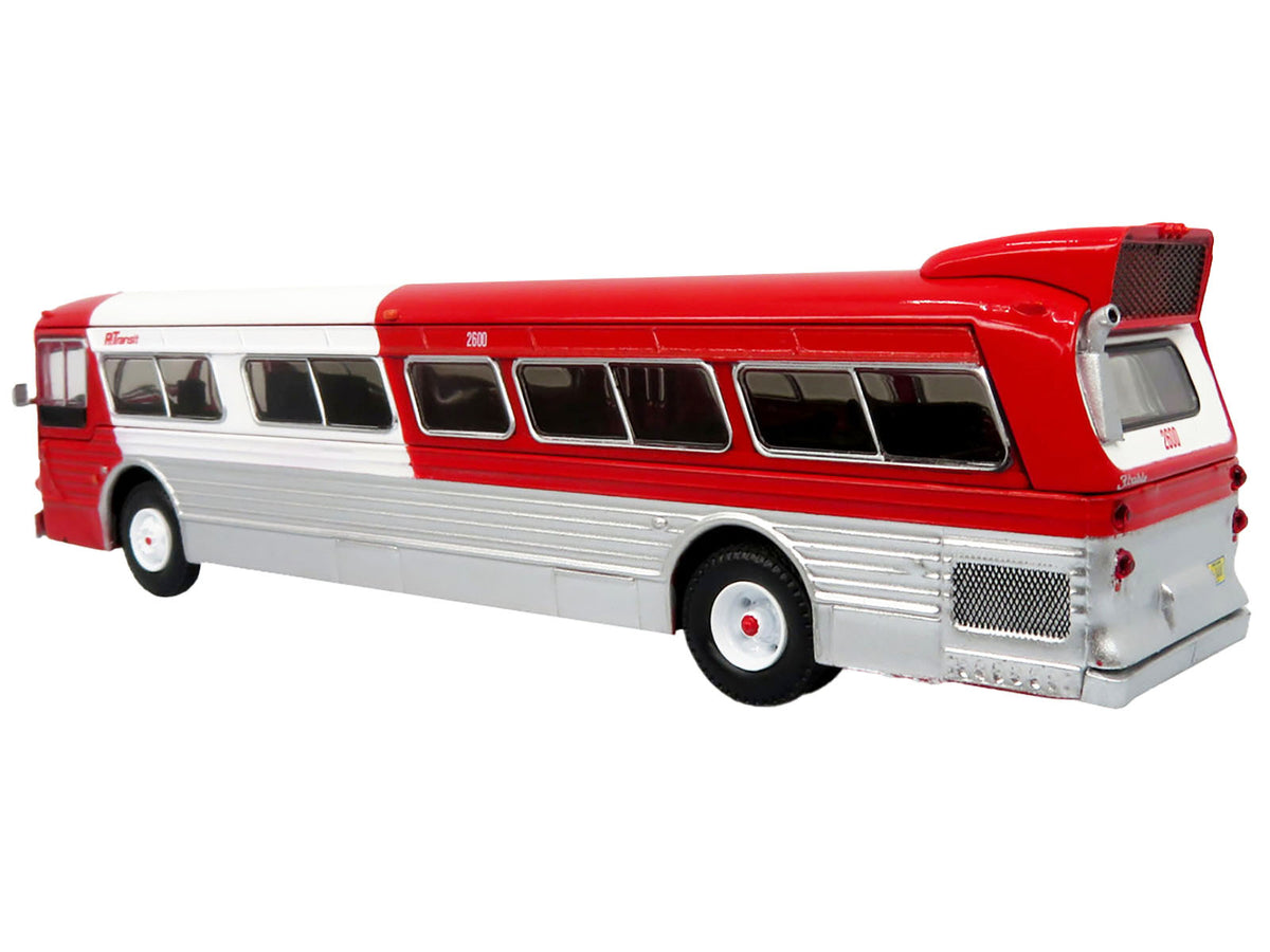 Flxible 53102 New Look Transit Bus "Pittsburgh Area Transit" Red and White "Vintage Bus & Motorcoach Collection" Limited Edition 1/87 (HO) Diecast Model
