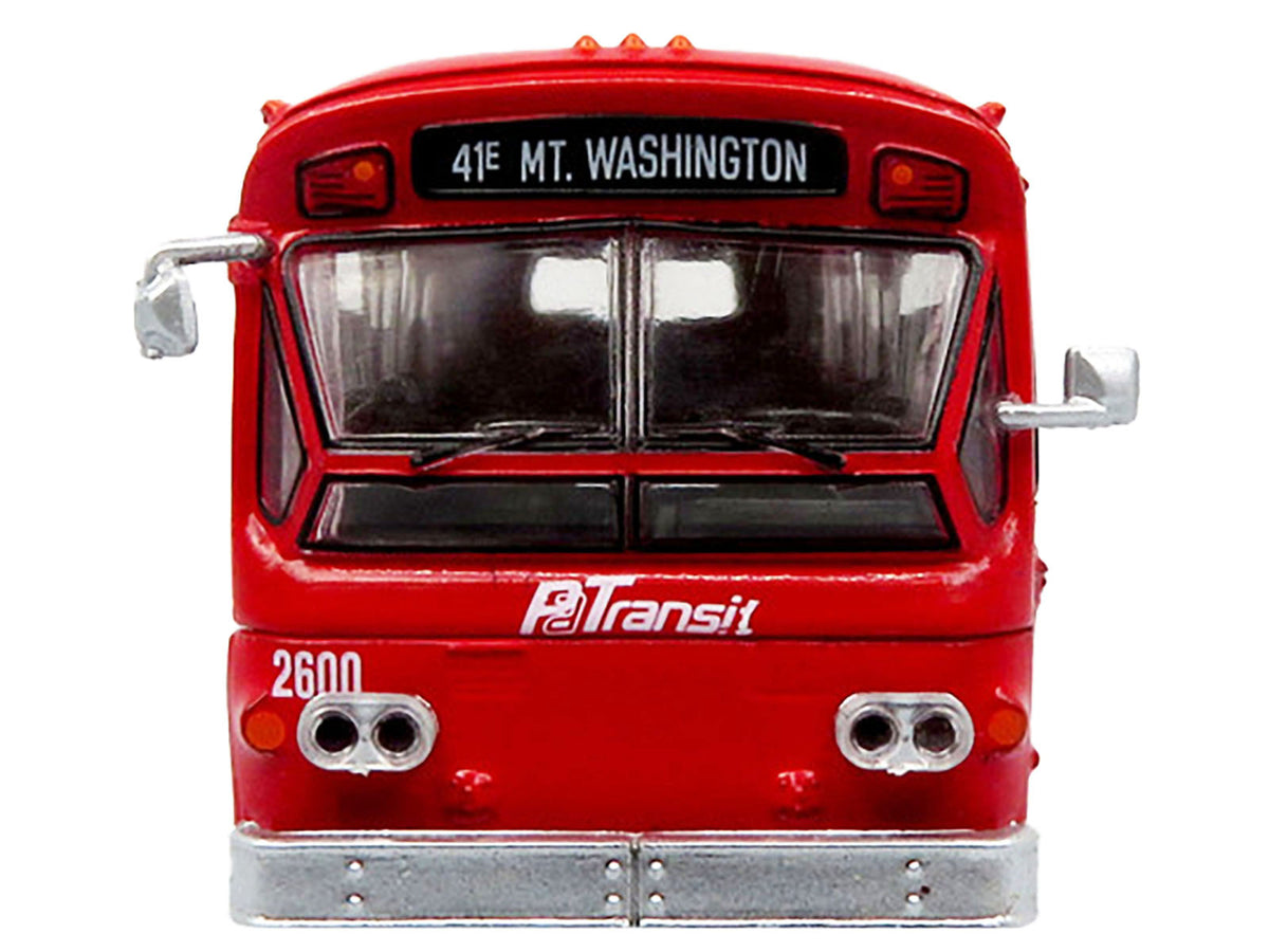 Flxible 53102 New Look Transit Bus "Pittsburgh Area Transit" Red and White "Vintage Bus & Motorcoach Collection" Limited Edition 1/87 (HO) Diecast Model