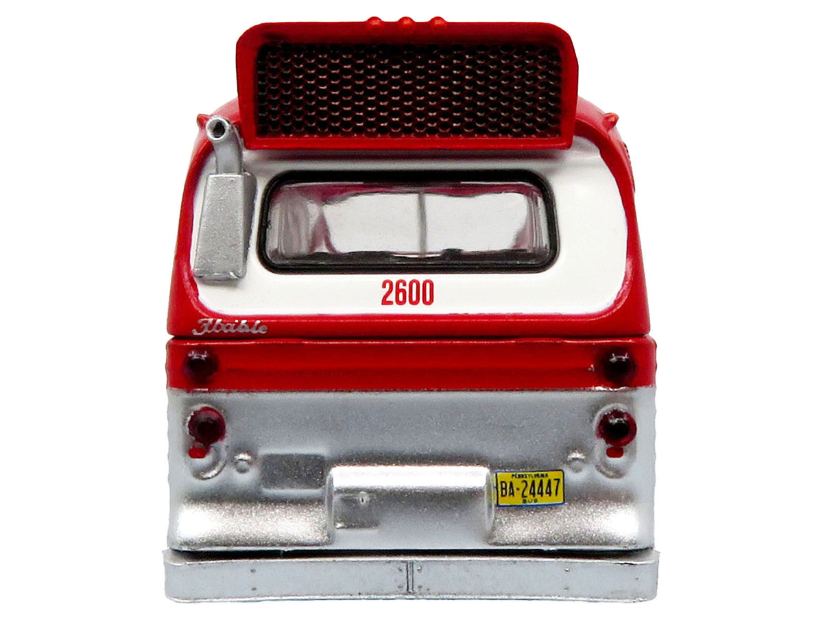 Flxible 53102 New Look Transit Bus "Pittsburgh Area Transit" Red and White "Vintage Bus & Motorcoach Collection" Limited Edition 1/87 (HO) Diecast Model