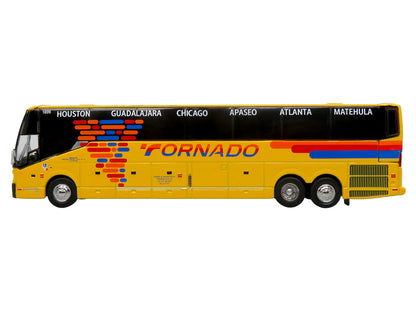 Prevost H3-45 Coach Bus "Tornado Bus Company" Yellow with Graphics Limited Edition 1/87 (HO) Diecast Model