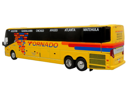 Prevost H3-45 Coach Bus "Tornado Bus Company" Yellow with Graphics Limited Edition 1/87 (HO) Diecast Model