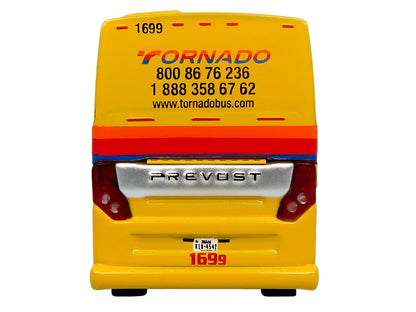 Prevost H3-45 Coach Bus "Tornado Bus Company" Yellow with Graphics Limited Edition 1/87 (HO) Diecast Model