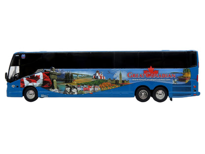Prevost H3-45 Coach Bus "Great Canadian Coaches" Blue with Graphics Limited Edition 1/87 (HO) Diecast Model