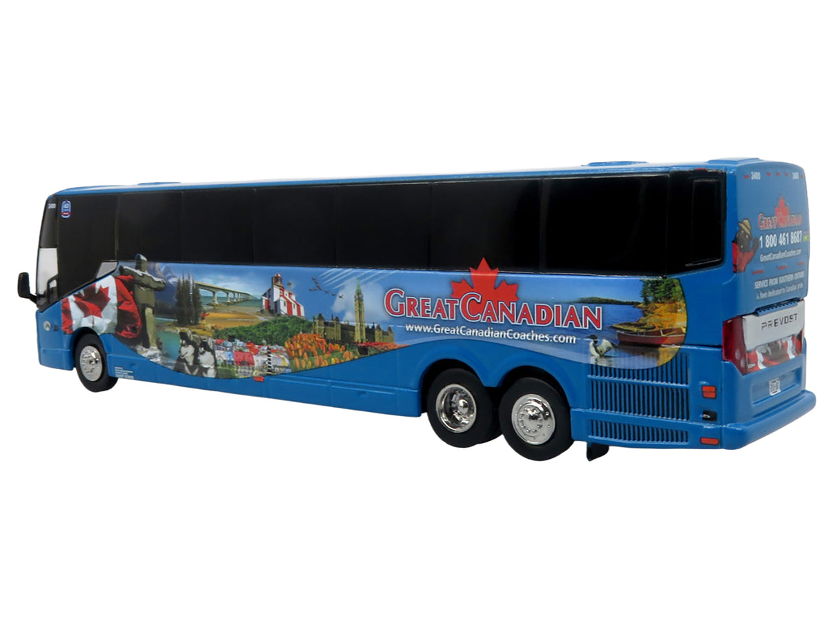 Prevost H3-45 Coach Bus "Great Canadian Coaches" Blue with Graphics Limited Edition 1/87 (HO) Diecast Model