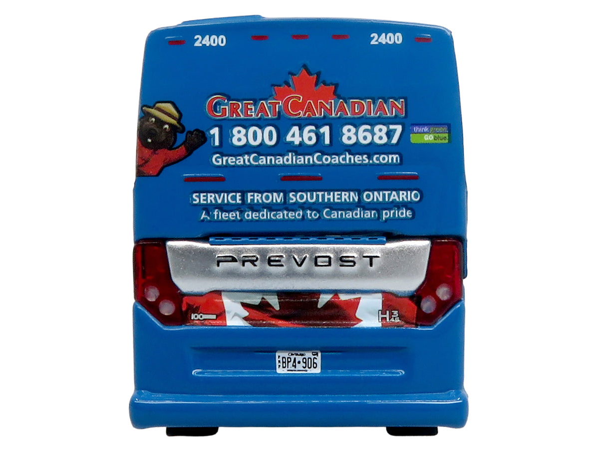 Prevost H3-45 Coach Bus "Great Canadian Coaches" Blue with Graphics Limited Edition 1/87 (HO) Diecast Model