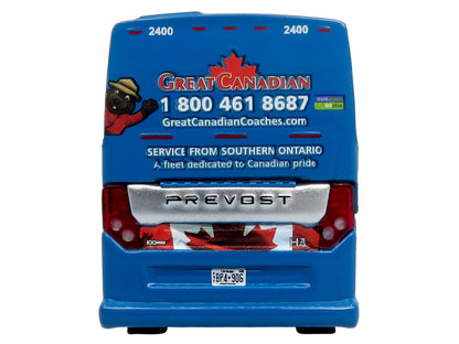 Prevost H3-45 Coach Bus "Great Canadian Coaches" Blue with Graphics Limited Edition 1/87 (HO) Diecast Model