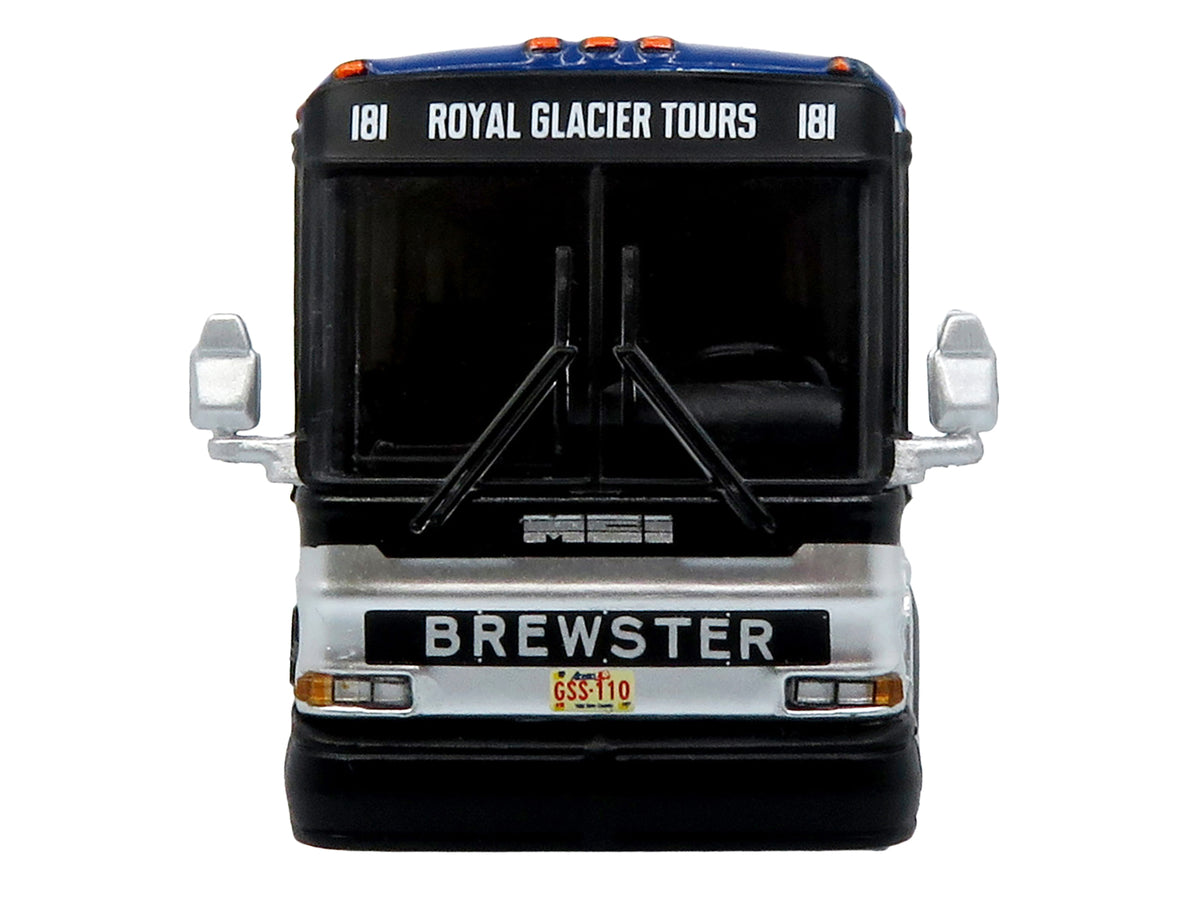 2001 MCI D4000 Coach Bus "Brewster Gray Line" White with Blue Stripes "Vintage Bus & Motorcoach Collection" Limited Edition to 504 pieces Worldwide 1/87 (HO) Diecast Model