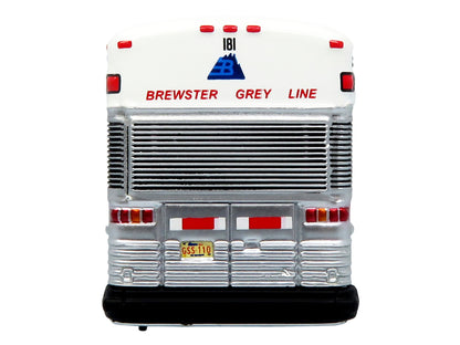 2001 MCI D4000 Coach Bus "Brewster Gray Line" White with Blue Stripes "Vintage Bus & Motorcoach Collection" Limited Edition to 504 pieces Worldwide 1/87 (HO) Diecast Model