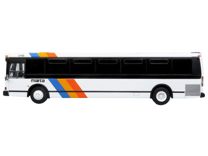 1980 Grumman 870 Advanced Design Transit Bus "MARTA Atlanta" White with Stripes "Vintage Bus & Motorcoach Collection" Limited Edition 1/87 (HO) Diecast Model