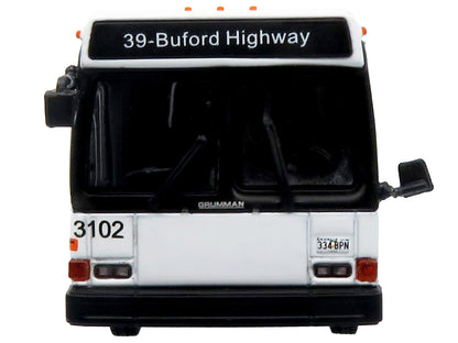 1980 Grumman 870 Advanced Design Transit Bus "MARTA Atlanta" White with Stripes "Vintage Bus & Motorcoach Collection" Limited Edition 1/87 (HO) Diecast Model