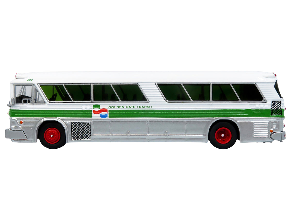 1964 MCI MC-5A Coach Bus "Golden Gate Transit" White with Green Stripes "Vintage Bus & Motorcoach Collection" Limited Edition to 504 pieces Worldwide 1/87 (HO) Diecast Model