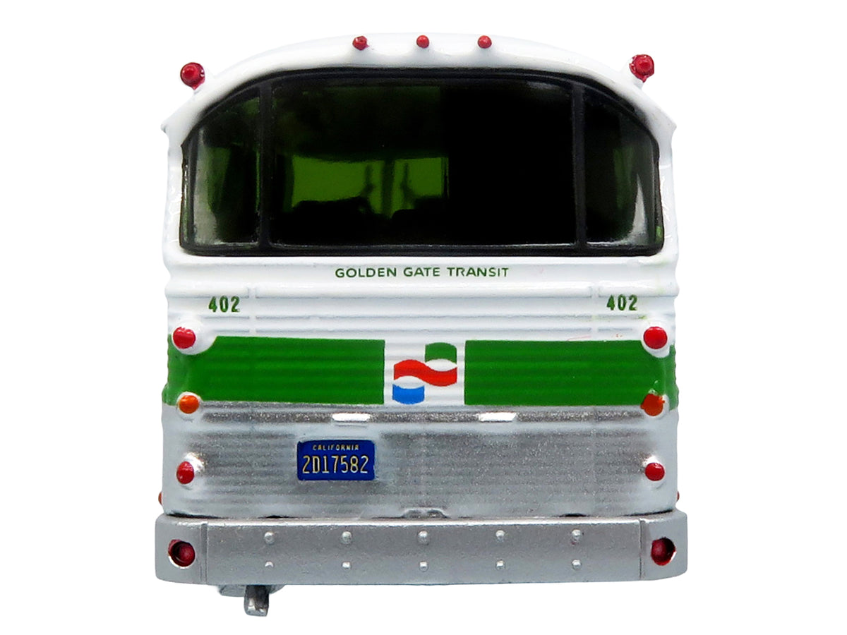 1964 MCI MC-5A Coach Bus "Golden Gate Transit" White with Green Stripes "Vintage Bus & Motorcoach Collection" Limited Edition to 504 pieces Worldwide 1/87 (HO) Diecast Model
