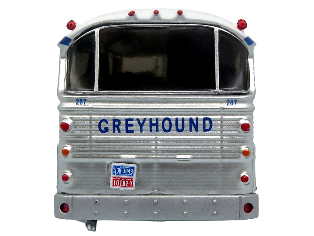 1964 MCI MC-5A Coach Bus "Greyhound Canada" White with Blue Stripes "Vintage Bus & Motorcoach Collection" Limited Edition to 504 pieces Worldwide 1/87 (HO) Diecast Model