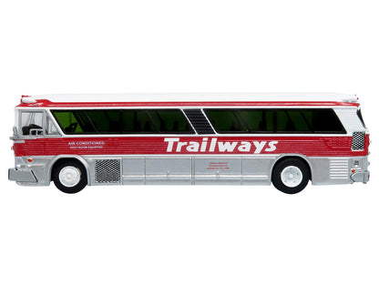 1964 MCI MC-5A Coach Bus "Trailways Chicago" White with Red Stripes "Vintage Bus & Motorcoach Collection" Limited Edition to 504 pieces Worldwide 1/87 (HO) Diecast Model