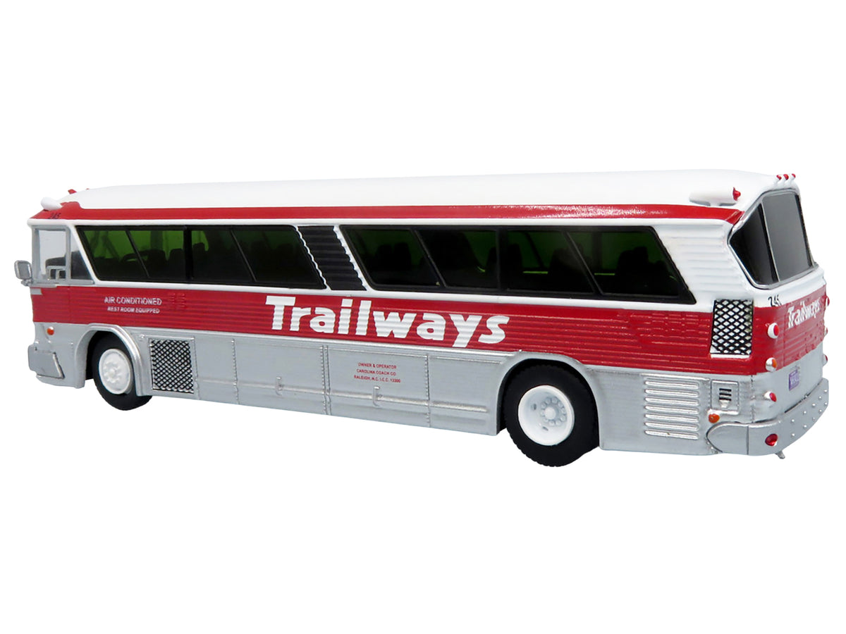 1964 MCI MC-5A Coach Bus "Trailways Chicago" White with Red Stripes "Vintage Bus & Motorcoach Collection" Limited Edition to 504 pieces Worldwide 1/87 (HO) Diecast Model