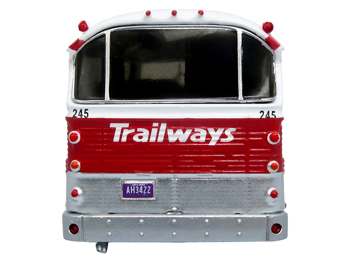 1964 MCI MC-5A Coach Bus "Trailways Chicago" White with Red Stripes "Vintage Bus & Motorcoach Collection" Limited Edition to 504 pieces Worldwide 1/87 (HO) Diecast Model