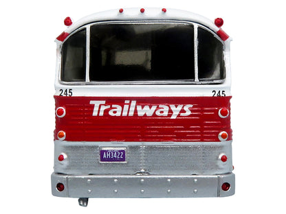 1964 MCI MC-5A Coach Bus "Trailways Chicago" White with Red Stripes "Vintage Bus & Motorcoach Collection" Limited Edition to 504 pieces Worldwide 1/87 (HO) Diecast Model