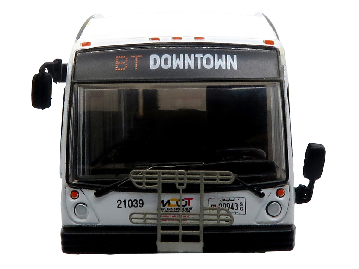 Nova Bus LFSH Hybrid Transit Bus "MTA Maryland" White with Red and Yellow Graphics "The Bus & Motorcoach Collection" Limited Edition to 504 pieces Worldwide 1/87 (HO) Diecast Model