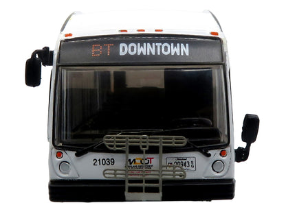 Nova Bus LFSH Hybrid Transit Bus "MTA Maryland" White with Red and Yellow Graphics "The Bus & Motorcoach Collection" Limited Edition to 504 pieces Worldwide 1/87 (HO) Diecast Model